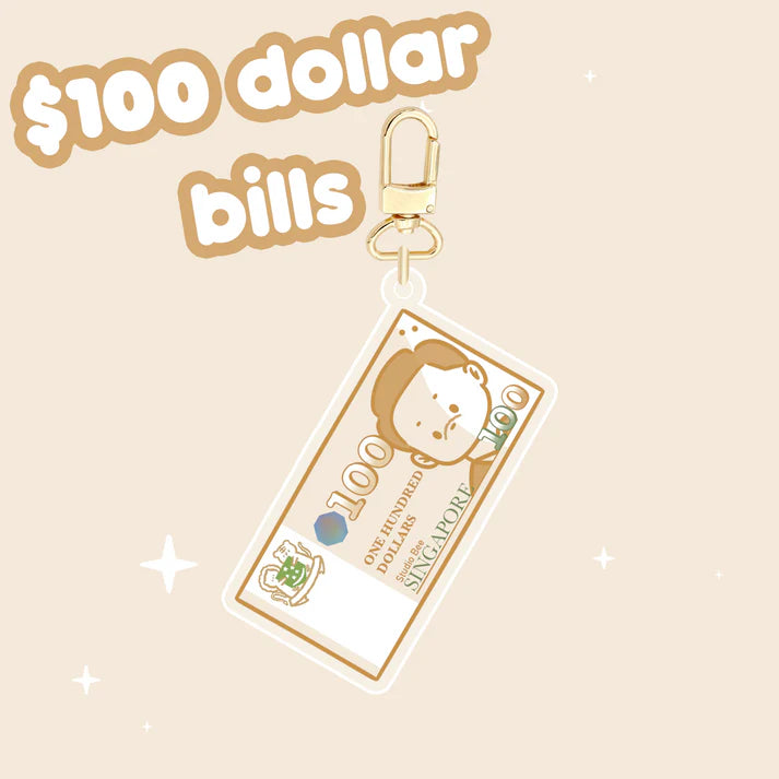 Singapore Dollar Bill Keychain - $100