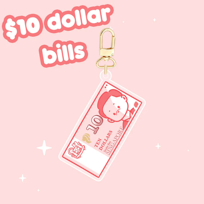 Singapore Dollar Bill Keychain - $10