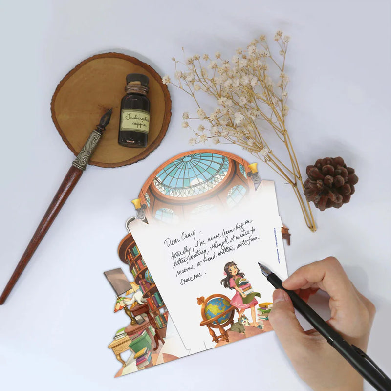 Singapore 3D Greetings Card - Peaceful Hours In The Study