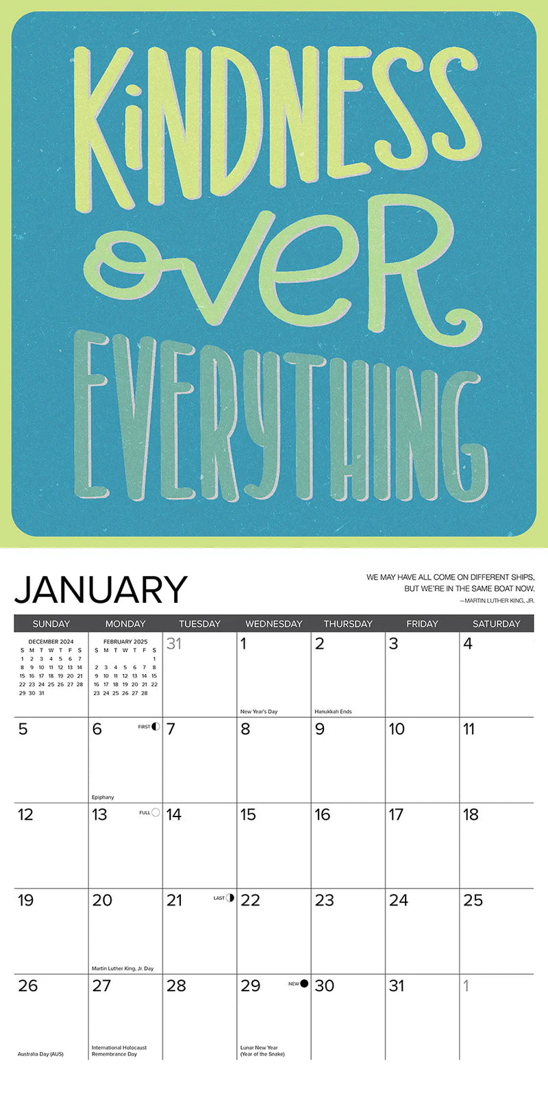 Be Kind Every Day 2025 Wall Calendar