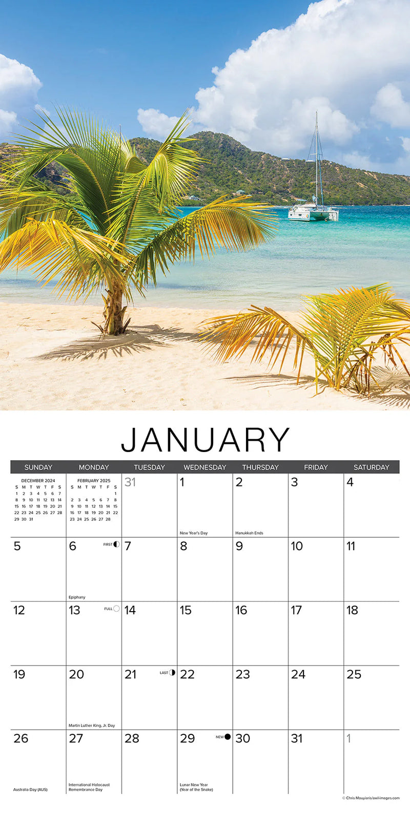 Beaches 2025 Wall Calendar