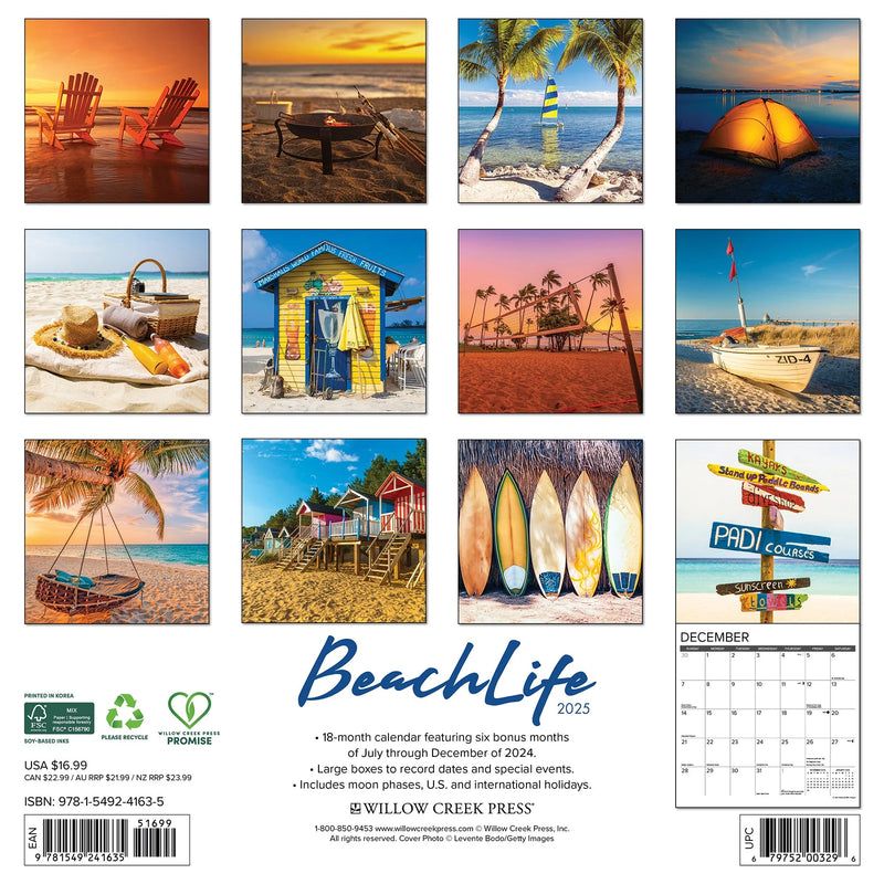 BeachLife 2025 Wall Calendar