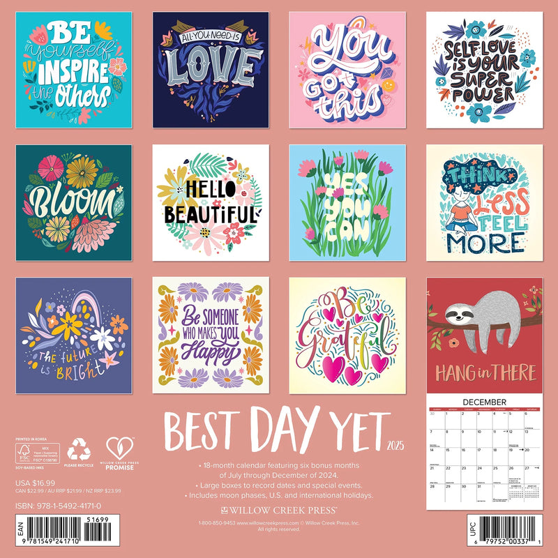 Best Day Yet 2025 Wall Calendar