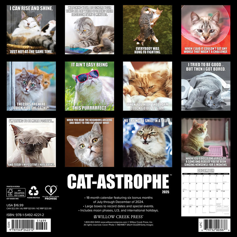 Cat-astrophe 2025 Wall Calendar