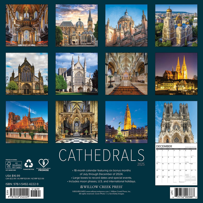 Cathedrals 2025 Wall Calendar