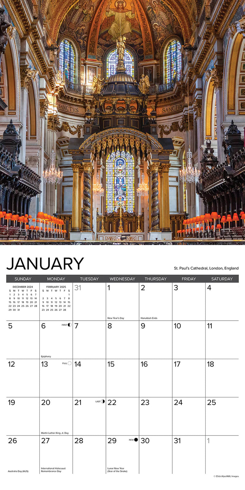 Cathedrals 2025 Wall Calendar