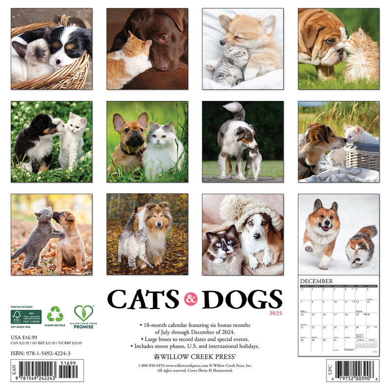 Cats & Dogs 2025 Wall Calendar