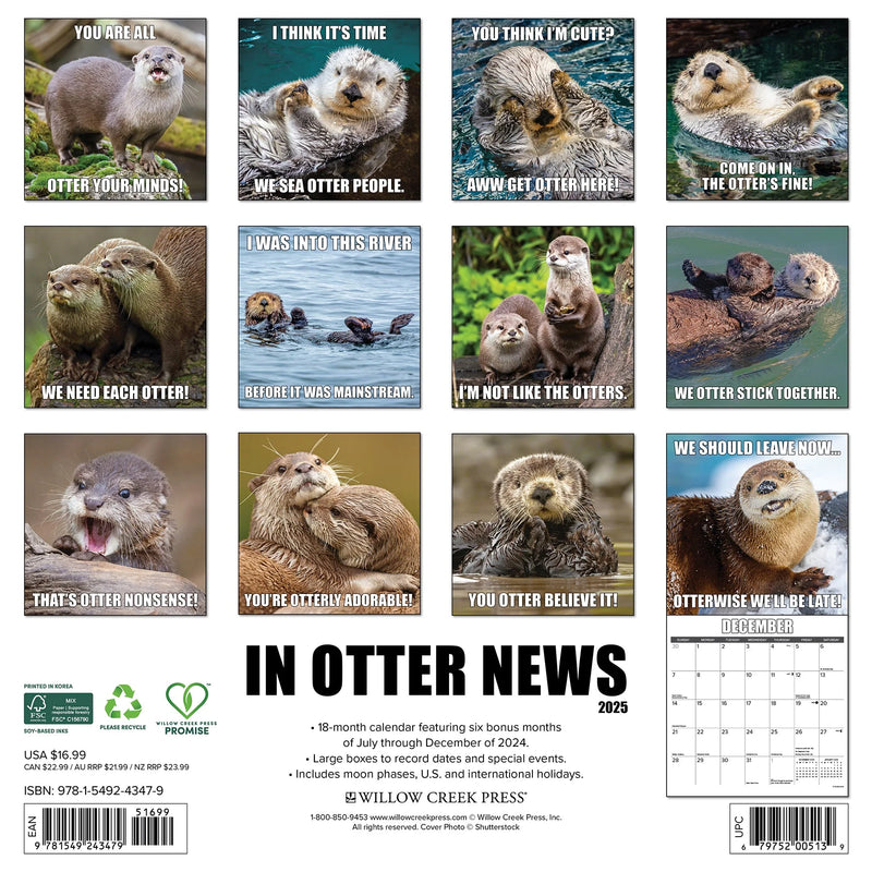 In Otter News 2025 Wall Calendar