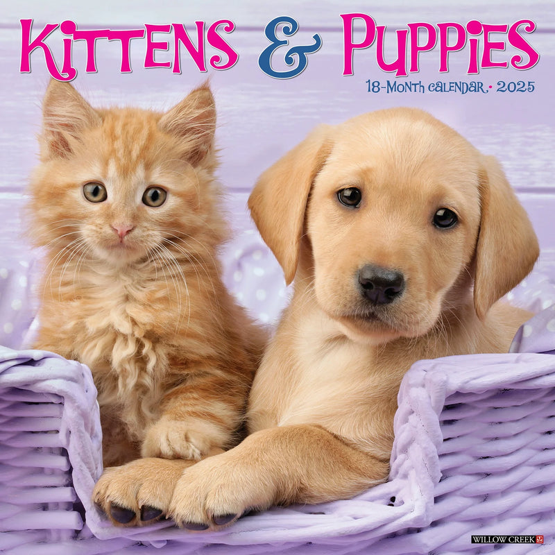 Kittens & Puppies 2025 Wall Calendar