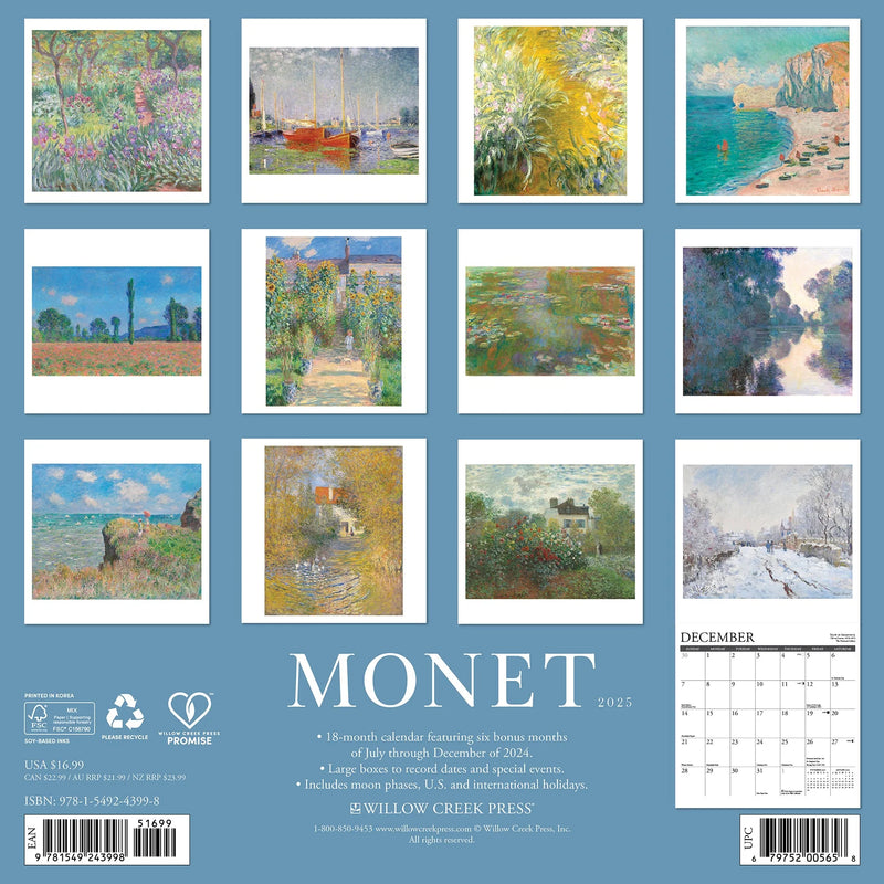 Monet 2025 Wall Calendar