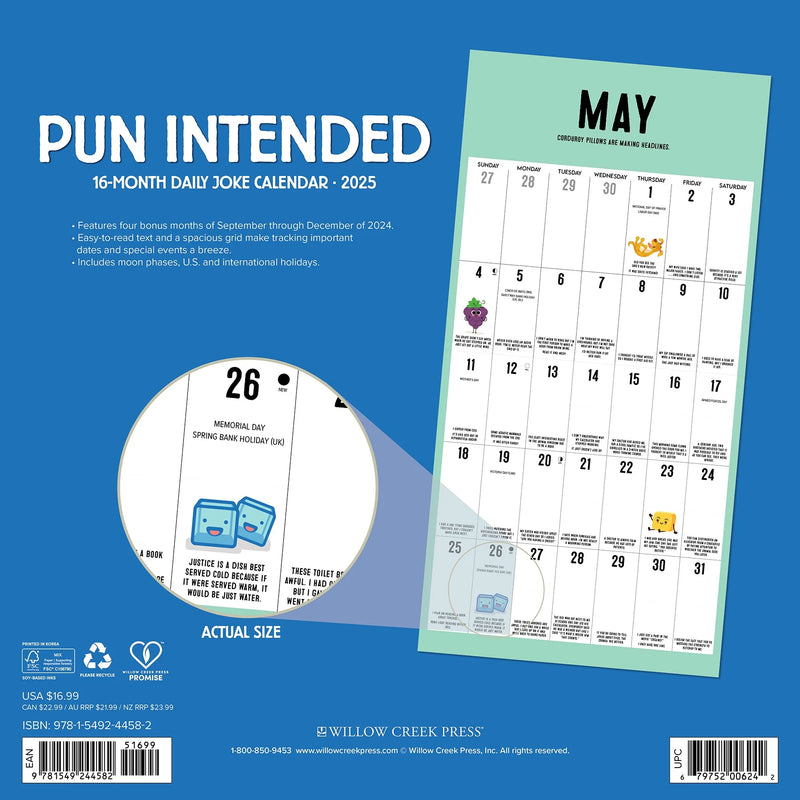 Pun Intended 2025 Wall Calendar