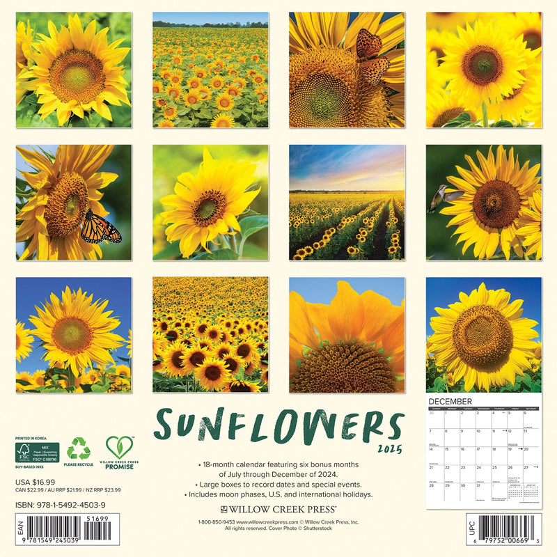 Sunflowers 2025 Wall Calendar