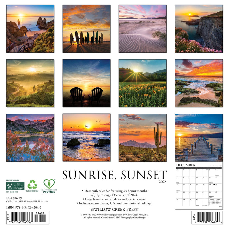 Sunrise, Sunset 2025 Wall Calendar