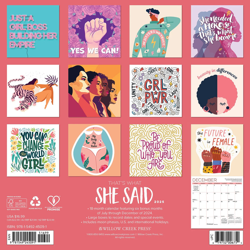 That's What She Said 2025 Wall Calendar