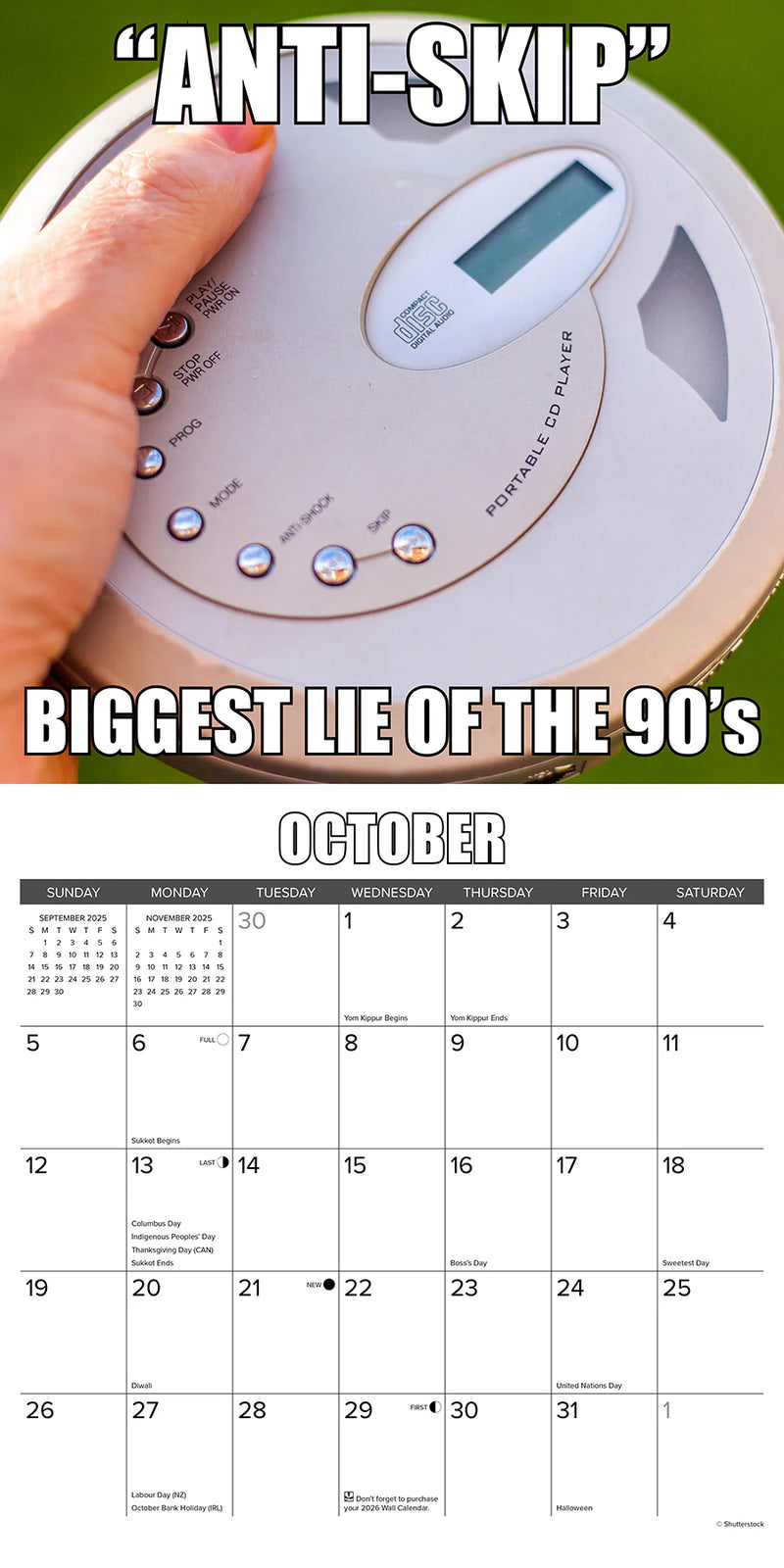 Totally 90s 2025 Wall Calendar