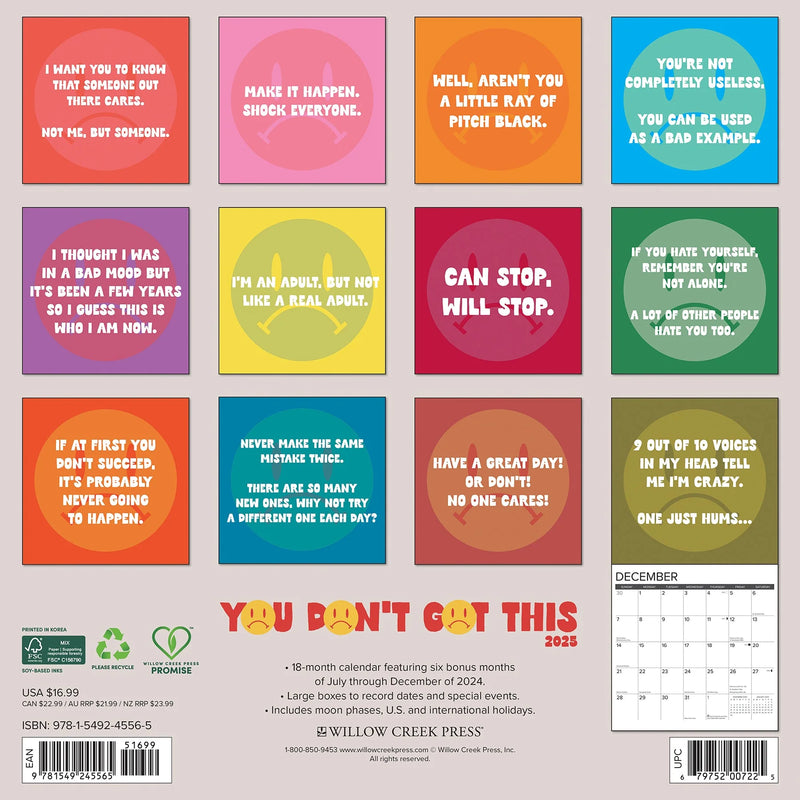 You Don't Got This 2025 Wall Calendar