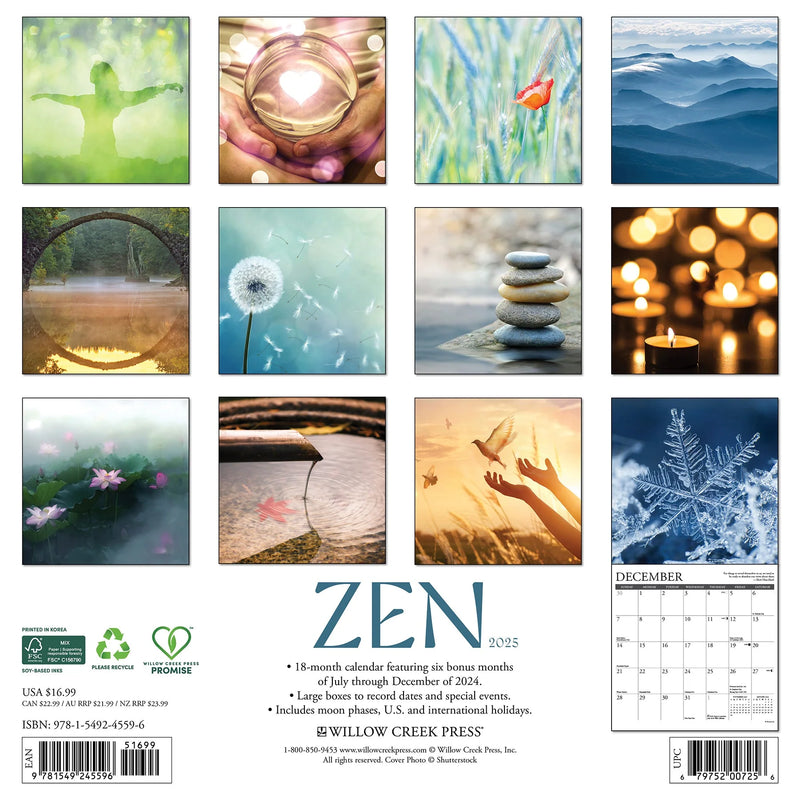 Zen 2025 Wall Calendar