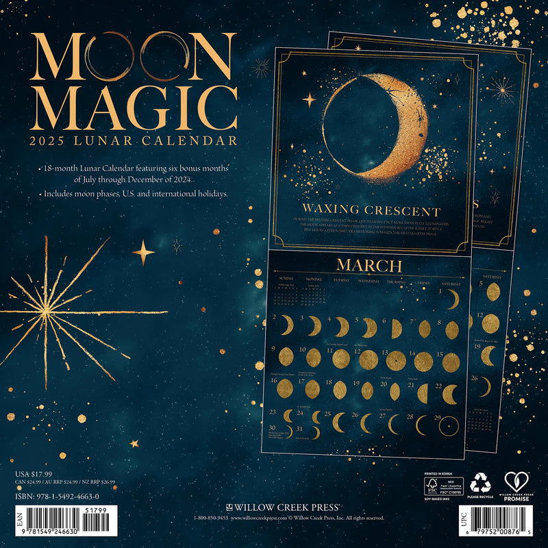 Moon Magic 2025 Wall Calendar