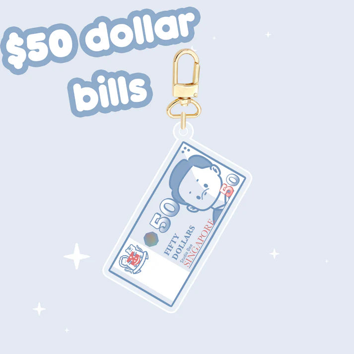 Singapore Dollar Bill Keychain - $50