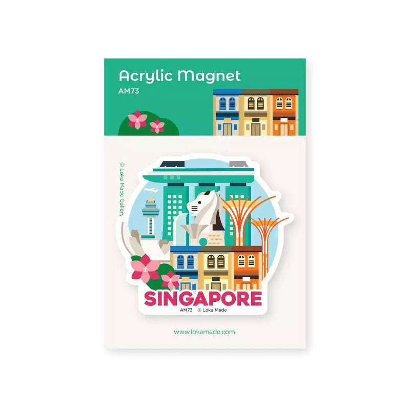 Singapore Acrylic Magnet - Buzzing Singapore