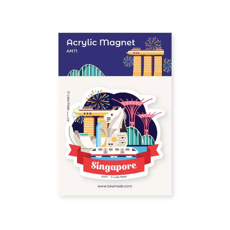 Singapore Acrylic Magnet - Singapore Checked In