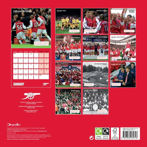 Arsenal FC Legends 2025 Square Calendar