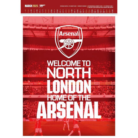 Arsenal FC 2025 A3 Deluxe Calendar