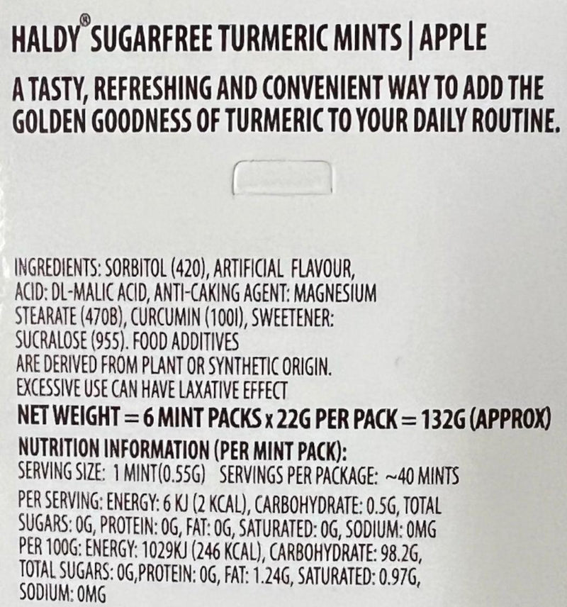 Sugarfree Turmeric Mints Apple (6 Pack)