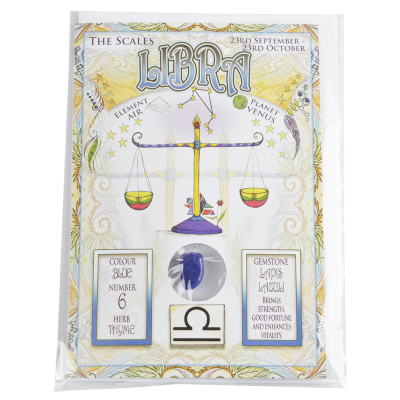 Zodiac Cards with Gemstones - Libra