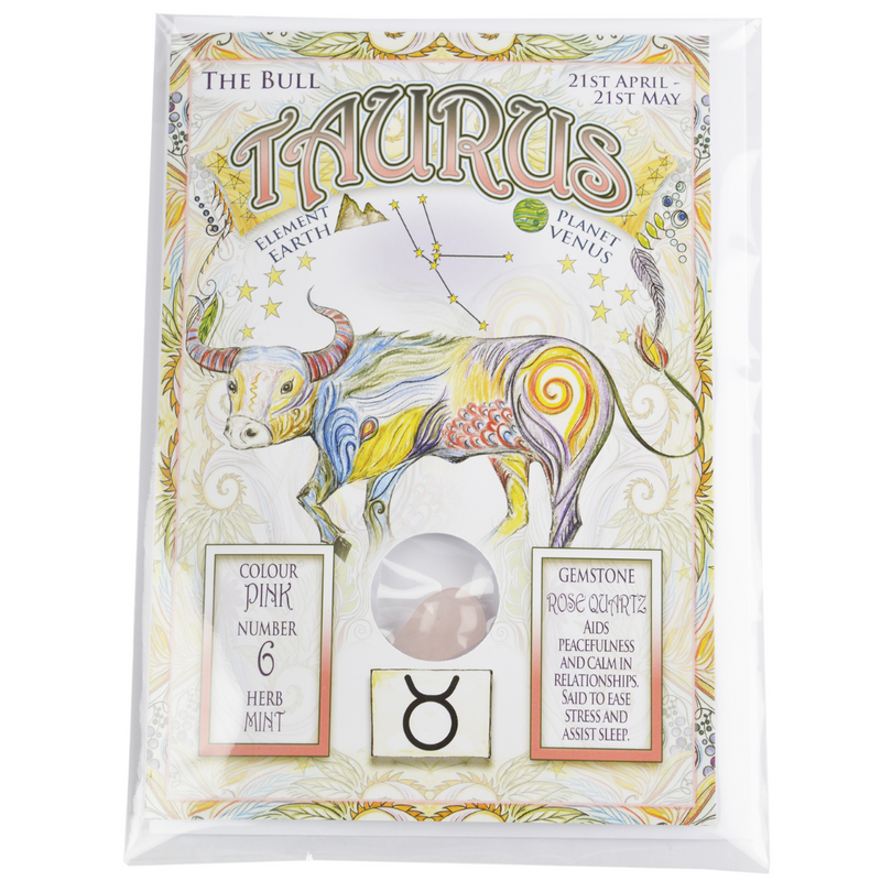 Zodiac Cards with Gemstones - Taurus