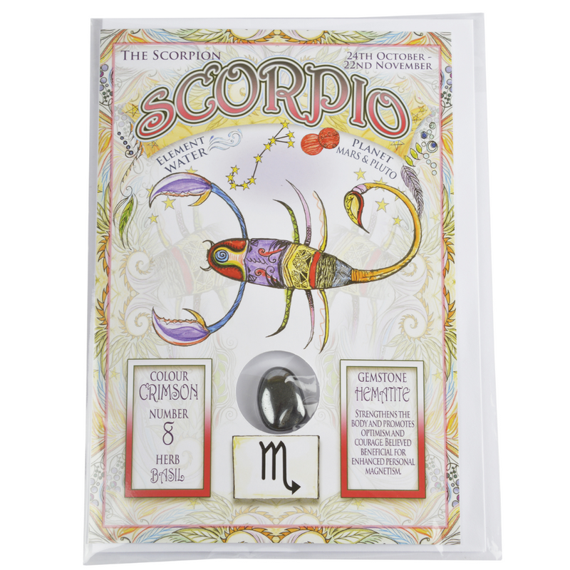 Zodiac Cards with Gemstones - Scorpio