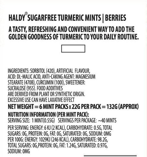 Sugarfree Turmeric Mints Berries (6 Pack)