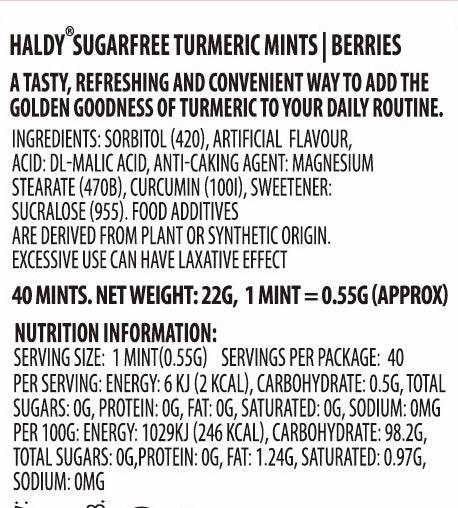 Sugarfree Turmeric Mints Berries (Single Pack)