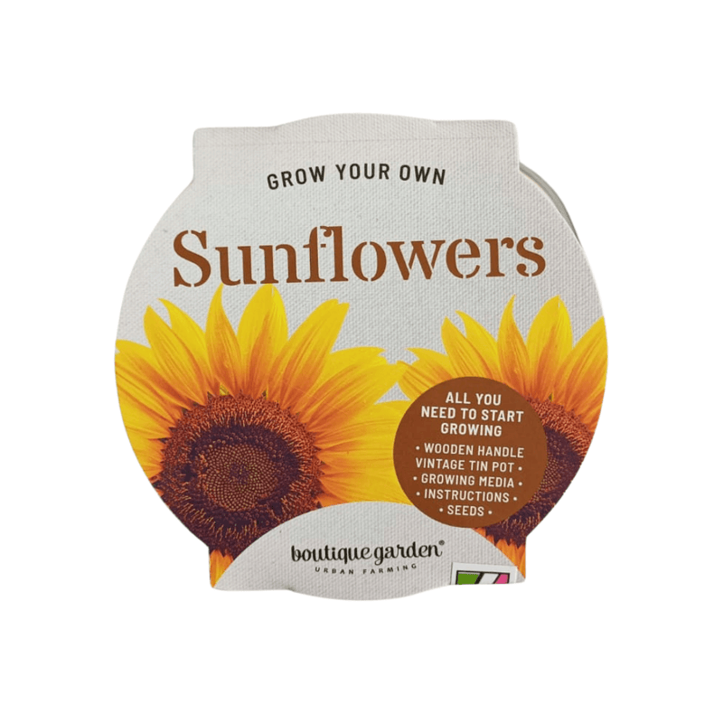 Zinc Pot Wooden Handle - Sunflower