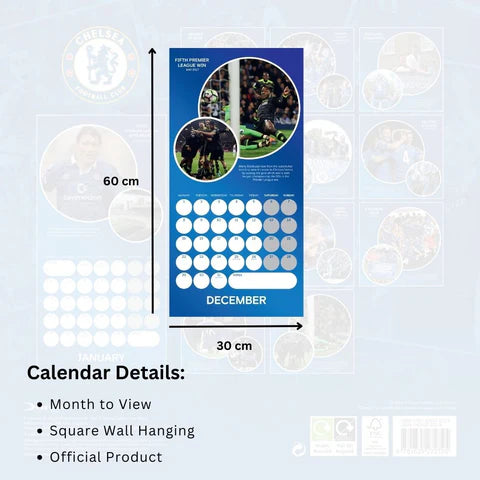 Chelsea FC Legends 2025 Square Calendar