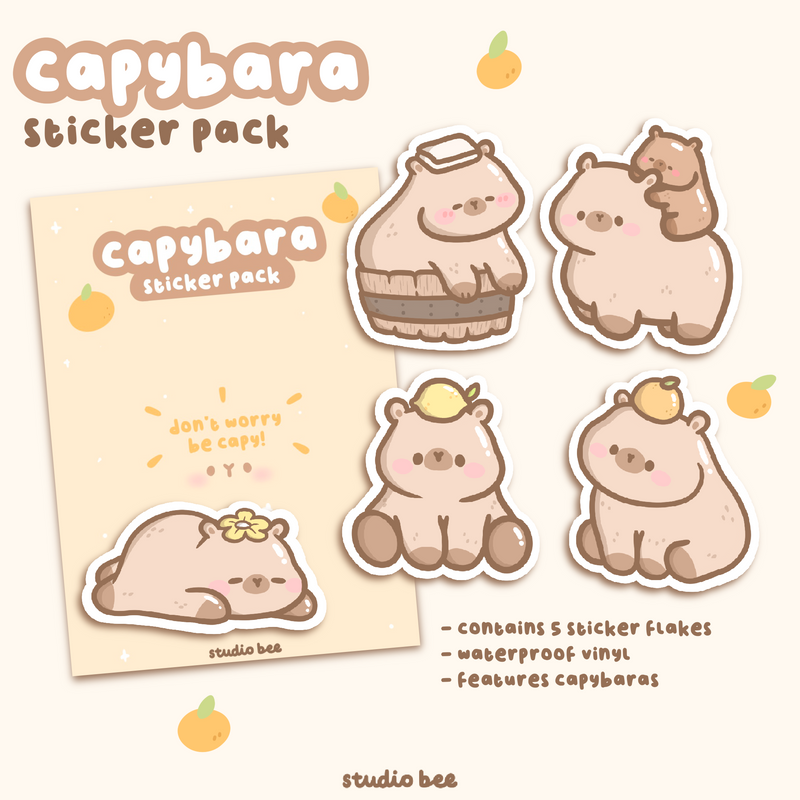 Capybara Sticker Pack (5 pcs)