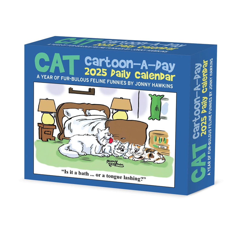 Cat Cartoon-A-Day by Jonny Hawkins 2025 Box Calendar