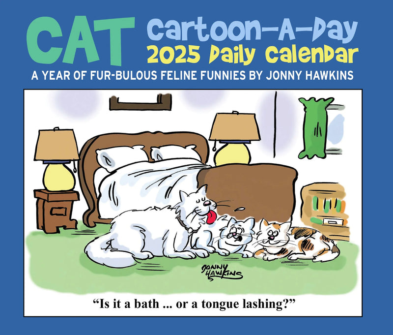 Cat Cartoon-A-Day by Jonny Hawkins 2025 Box Calendar