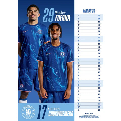 Chelsea FC 2025 A3 Wall Calendar