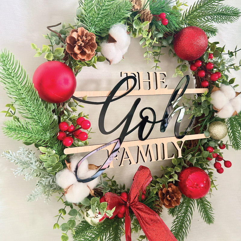 Customizable Classic Joy Wreath