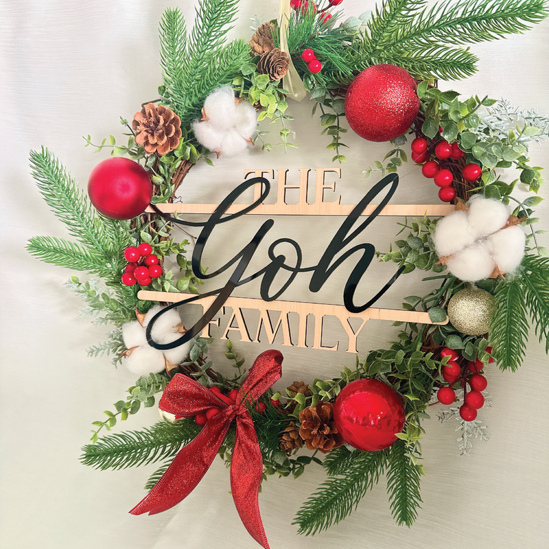 Customizable Classic Joy Wreath