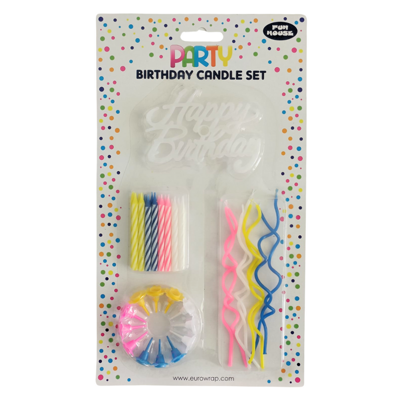 Happy Birthday Straight & Twist Candle Set