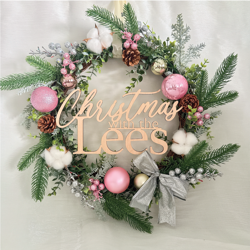 Customizable Frosted Blush Wreath