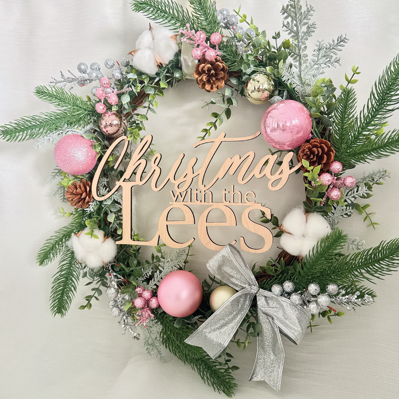 Customizable Frosted Blush Wreath