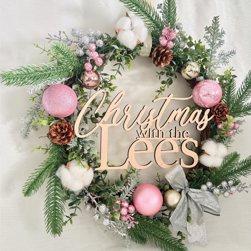 Customizable Frosted Blush Wreath