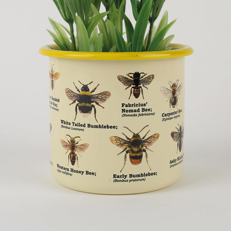 Enamel Plant Pot - Bee