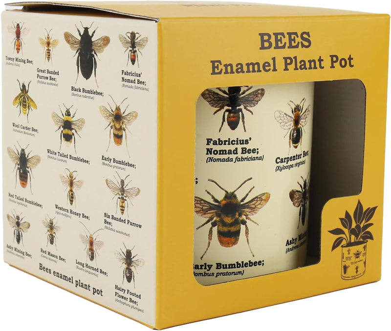 Enamel Plant Pot - Bee