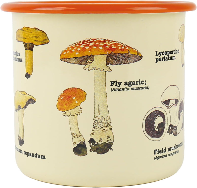 Enamel Plant Pot - Mushrooms