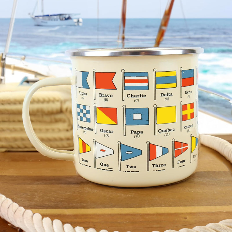 Enamel Mug - Nautical Flags