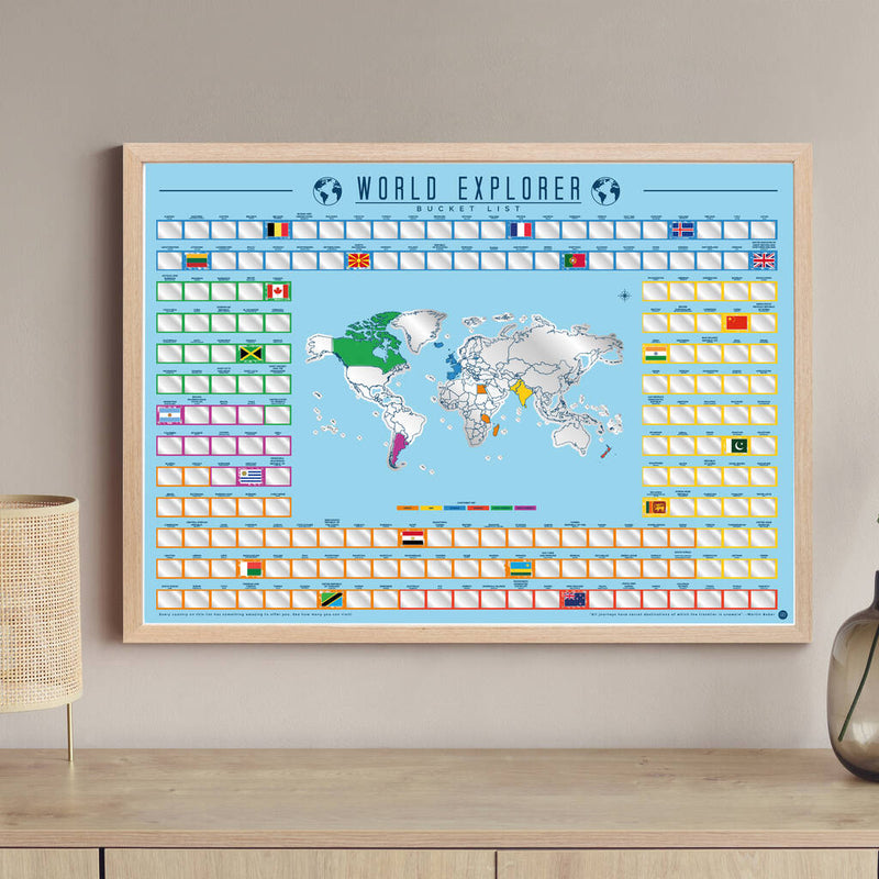 World Explorer Scratch Poster